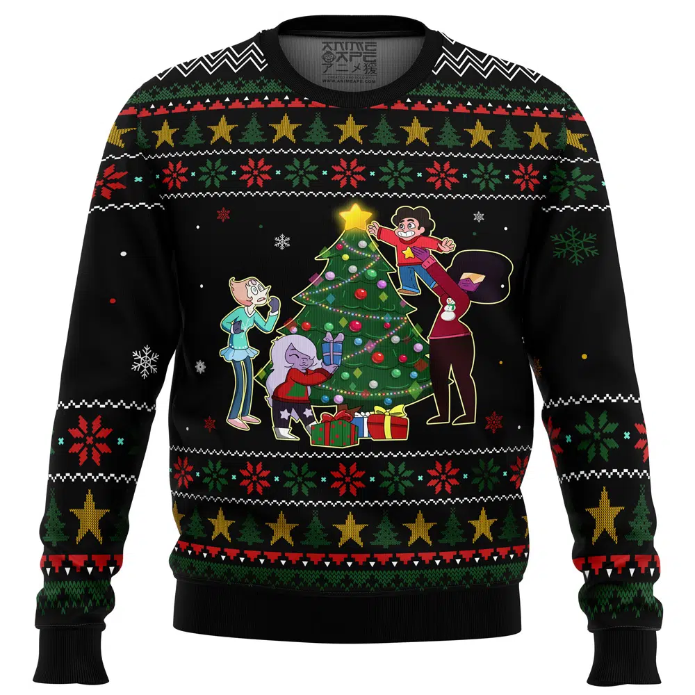 Christmas Steven Steven Universe Ugly Christmas Sweater FRONT mockup - Steven Universe Gifts